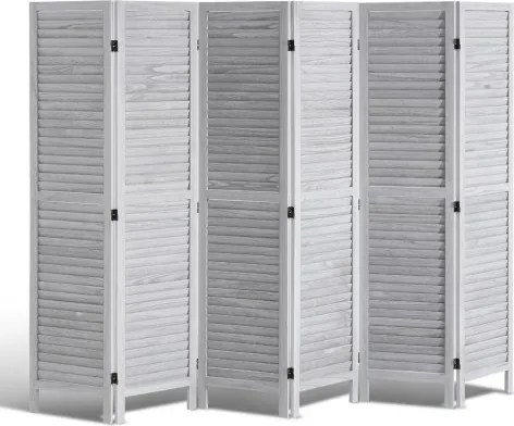 VEVOR kamerscherm, 6 panelen houten opvouwbaar privacyscherm, 242 cm lange kamerscherm, draagbaar decoratief scherm voor kamerafscheiding in Europese stijl voor thuis, restaurant, slaapkamer