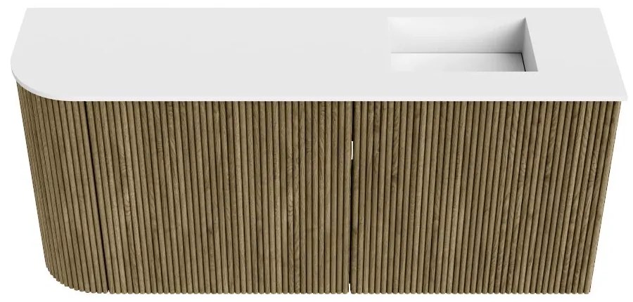 Mondiaz Joya 90cm toiletmeubel ronding links dusk met wastafel faye rechts 1 kraangat talc