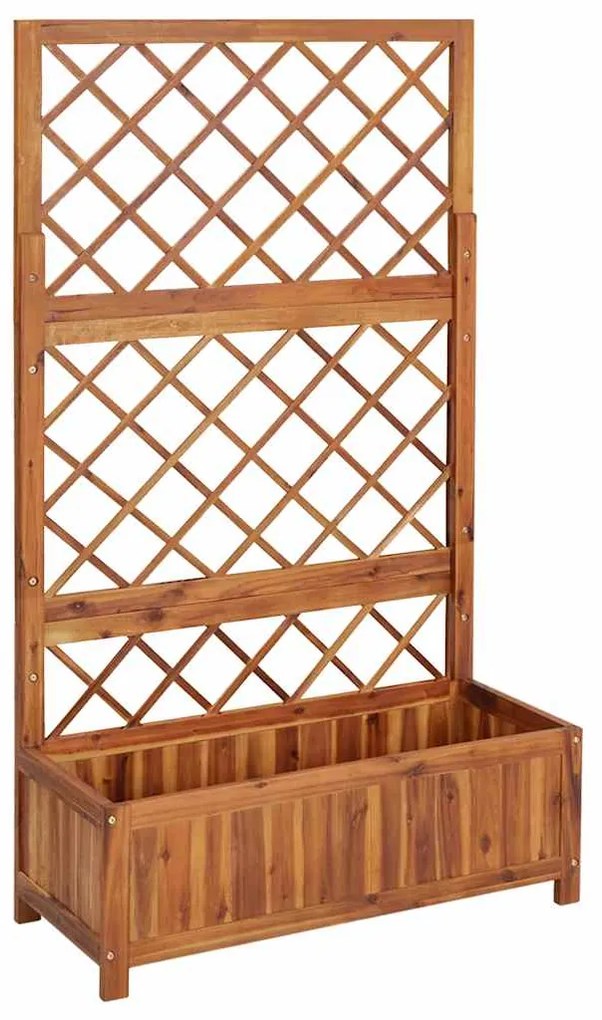 vidaXL Plantenbak verhoogd met latwerk 85x38x150 cm massief acaciahout