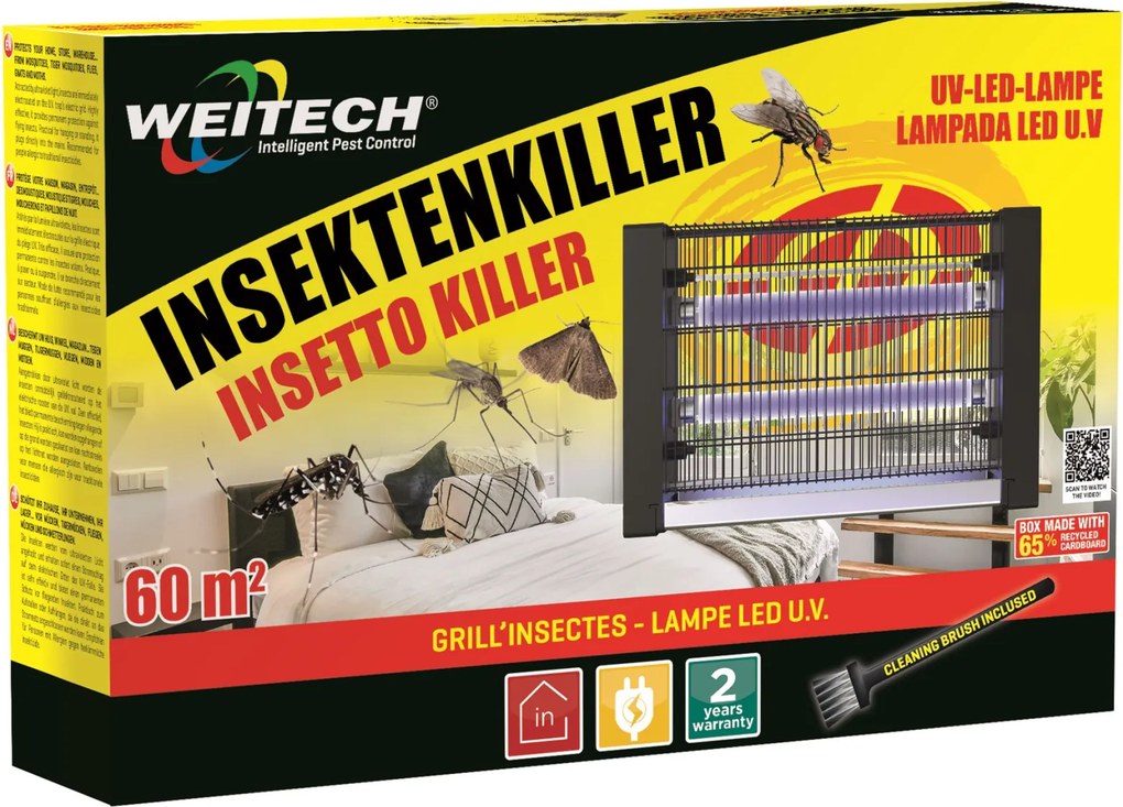 Weitech WK0119 Insect Killer Insectenlamp - 60 m² - UV Licht