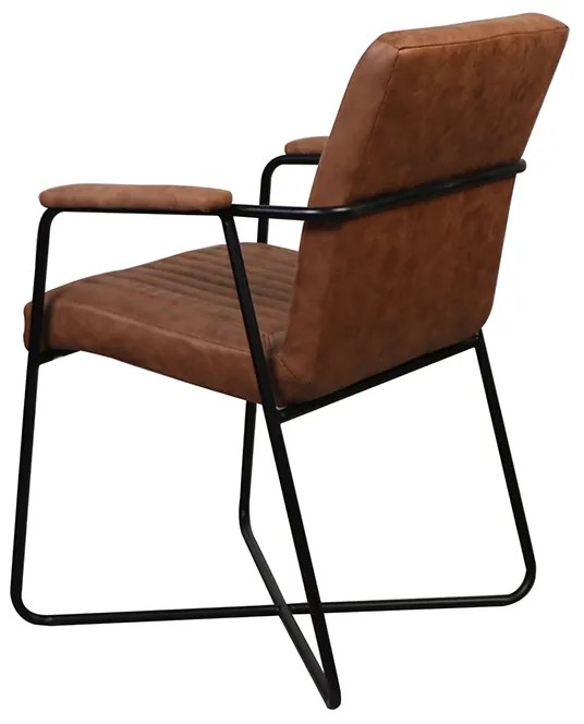 Eetkamerstoel - Henry - lederlook Soft cognac