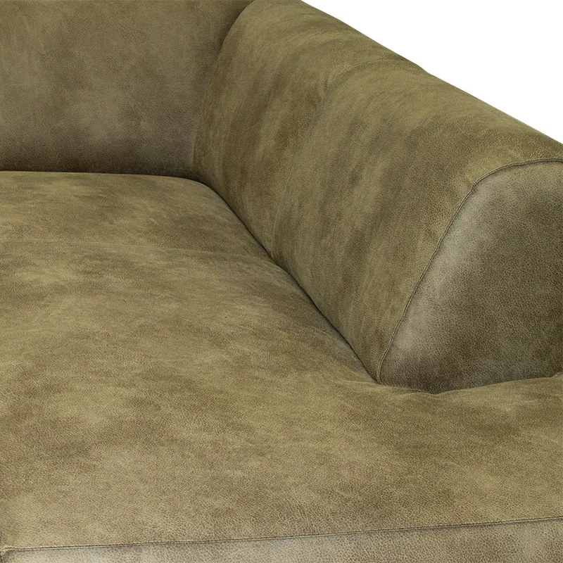 Hoekbank - Lambada - rechts - leer Hunter groen 400