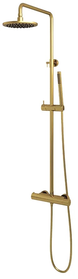 Brauer Gold Edition opbouw regendoucheset met staafhanddouche en hoofddouche 20cm geborsteld messing PVD