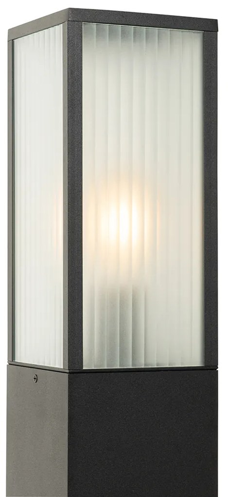 Smart staande buitenlamp met dimmer zwart met ribbel glas 80 cm incl. Wifi A60 - Charlois Modern E27 IP44 Buitenverlichting