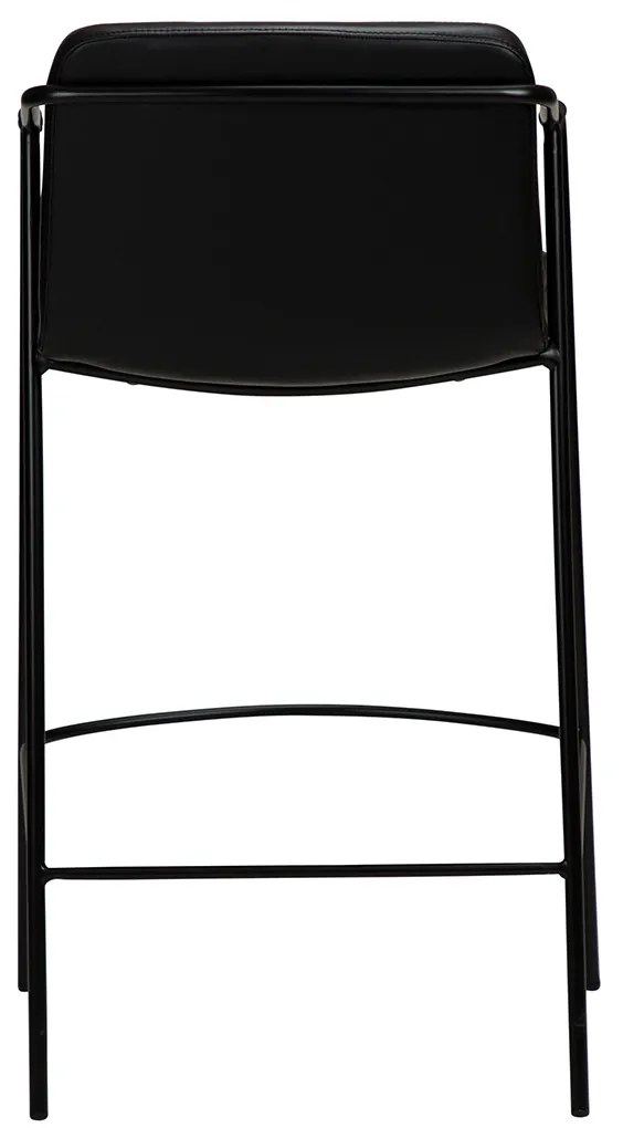 Dan-Form Boto Lage Barkruk Minimalistisch Design Zwart Kunstleer
