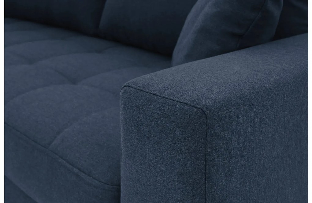 Goossens Bank Coco blauw, stof, 2-zits, stijlvol landelijk met ligelement links