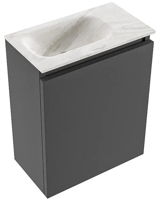 Mondiaz Ture DLux toiletmeubel 40cm dark grey met wastafel ostra links zonder kraangat