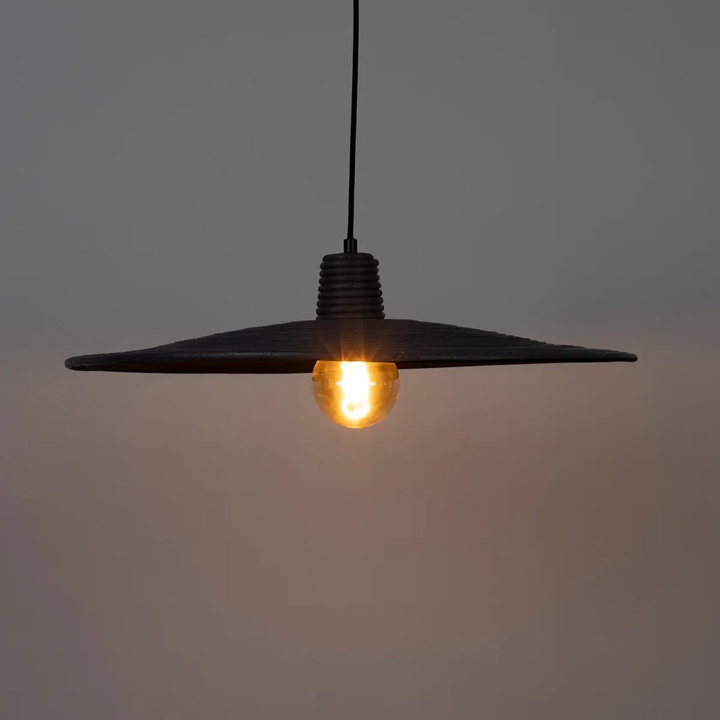 Zuiver Balance L Ronde Hanglamp Zwart Rotan 60 Cm