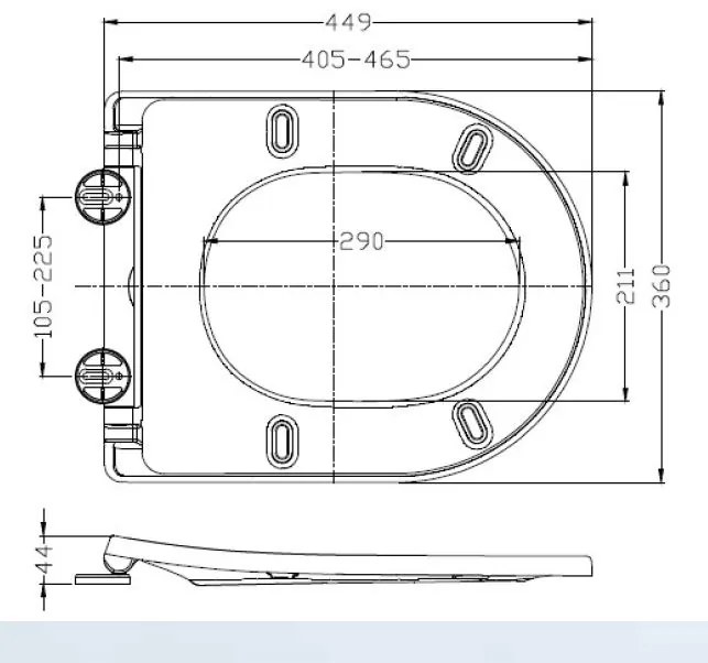 Mueller Afesta dunne softclose toiletzitting voor 47cm wandcloset wit