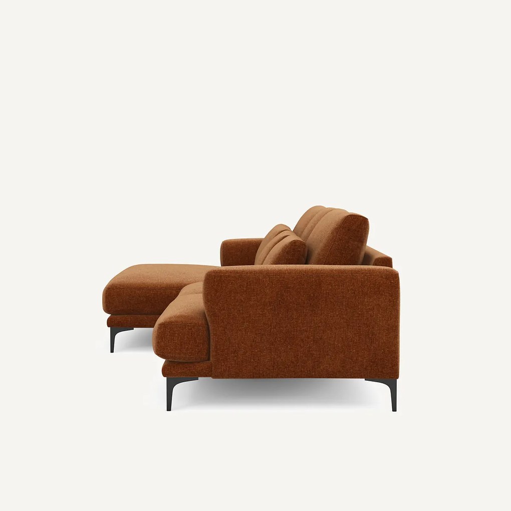 XL hoekbank links in chenille fluweel, MARSILE