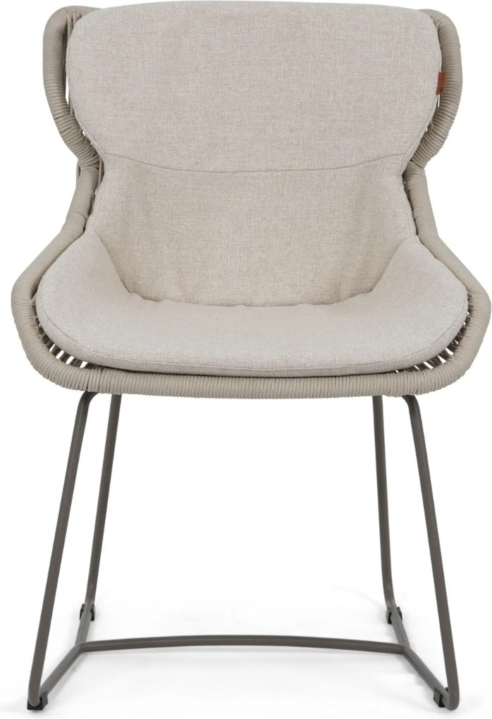 Tuinset Ronde Tuintafel 6 personen 158 cm Rope Taupe Santika Furniture Santika