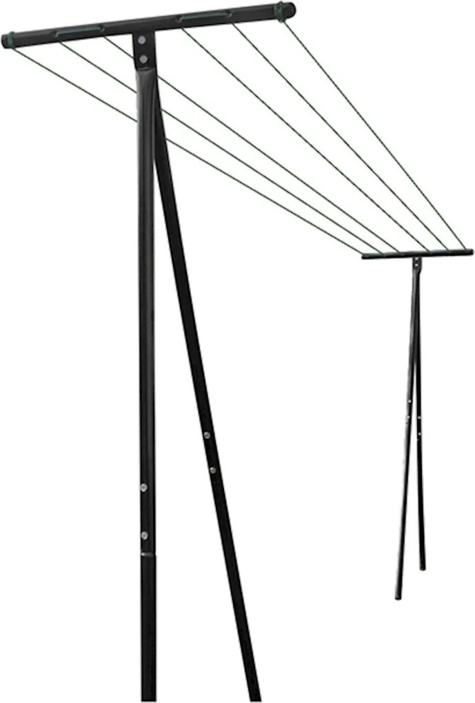 Practo Home set van 2 droogpalen zwart - Droogrekken - 100x60x250cm