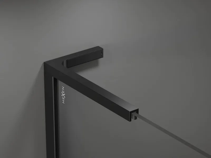 Mexen Velar L Duo schuifdouchecabine 100 x 90 cm, transparant, zwart - 871-100-090-02-03-70