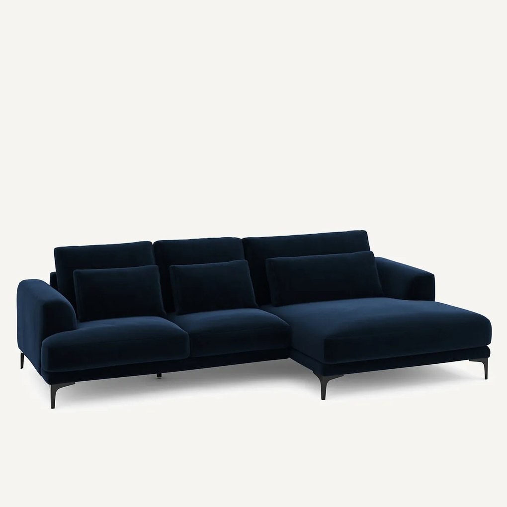 XL hoekbank rechts in fluweel, MARSILE