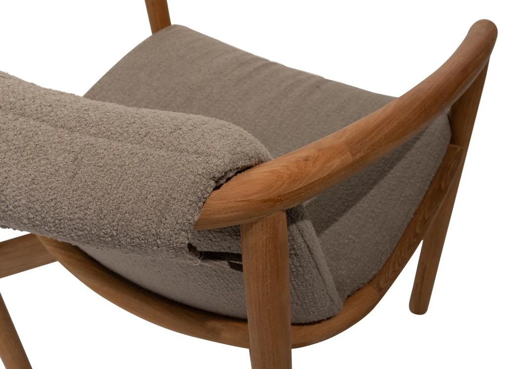4 Seasons Outdoor Tess teak tuinstoel met bouclé bekleding SALE  Tuinstoel    taupe weerbestendig