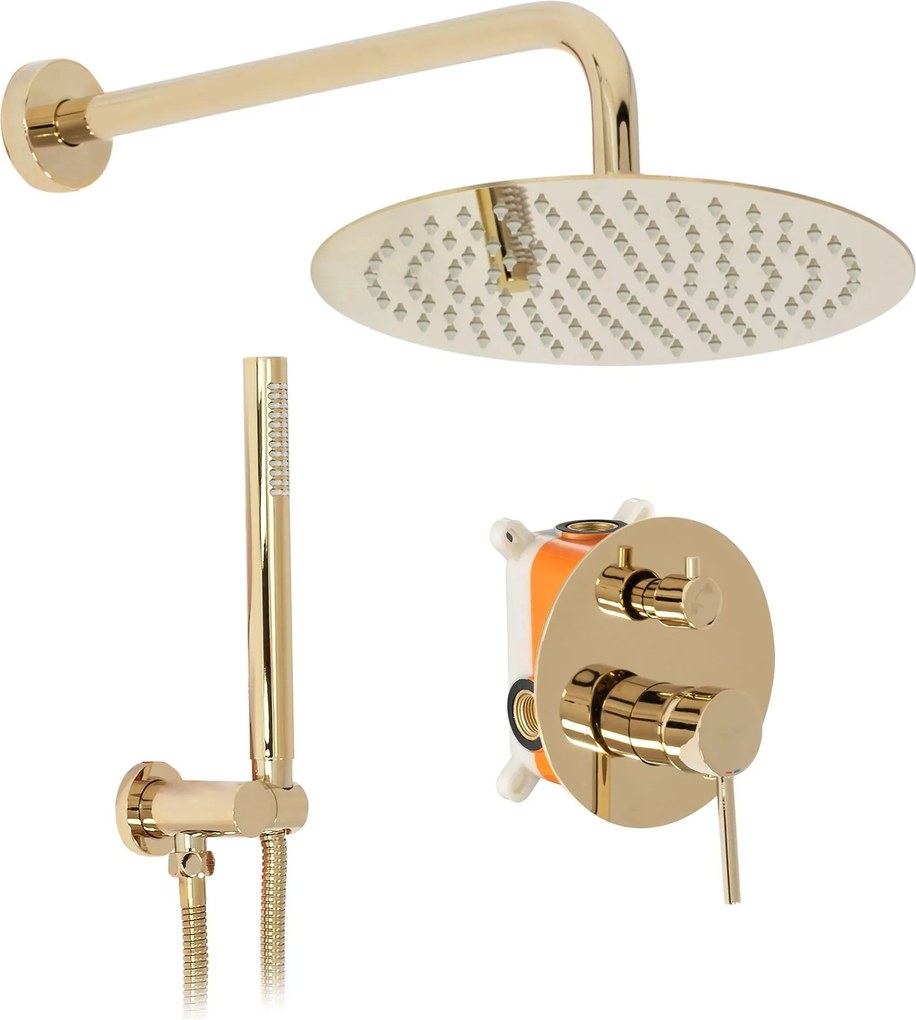 Inbouw regendoucheset Rea Lungo Gold + BOX