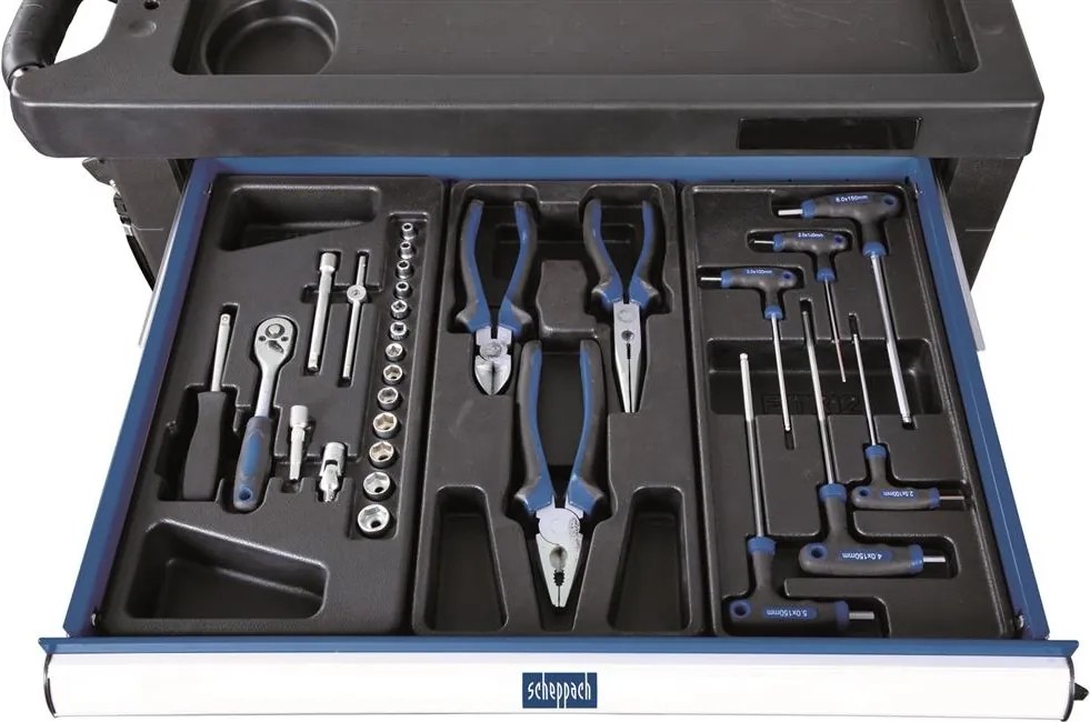 Scheppach TW1000 Gereedschapswagen gevuld 263 delig