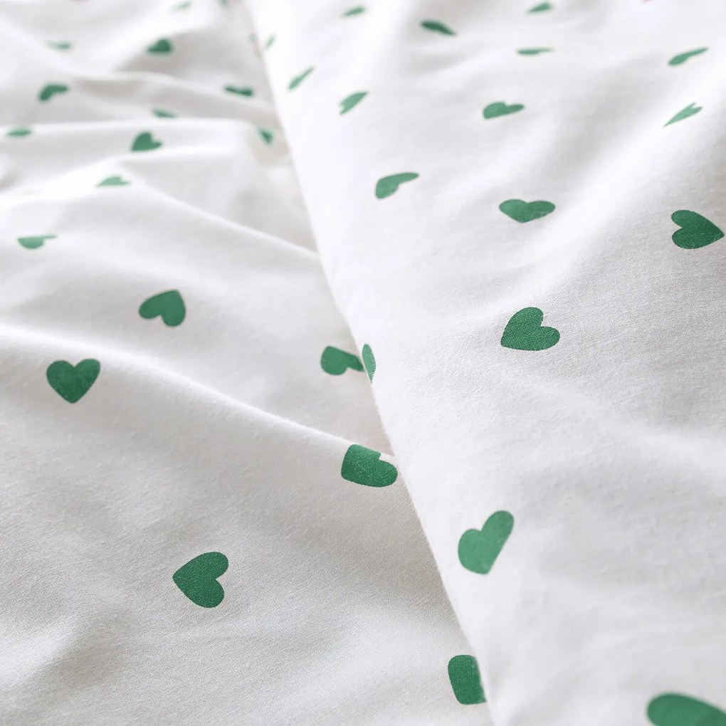 Bedset 50% gerecycled katoen, rechthoekig kussensloop.Groen, Scacco