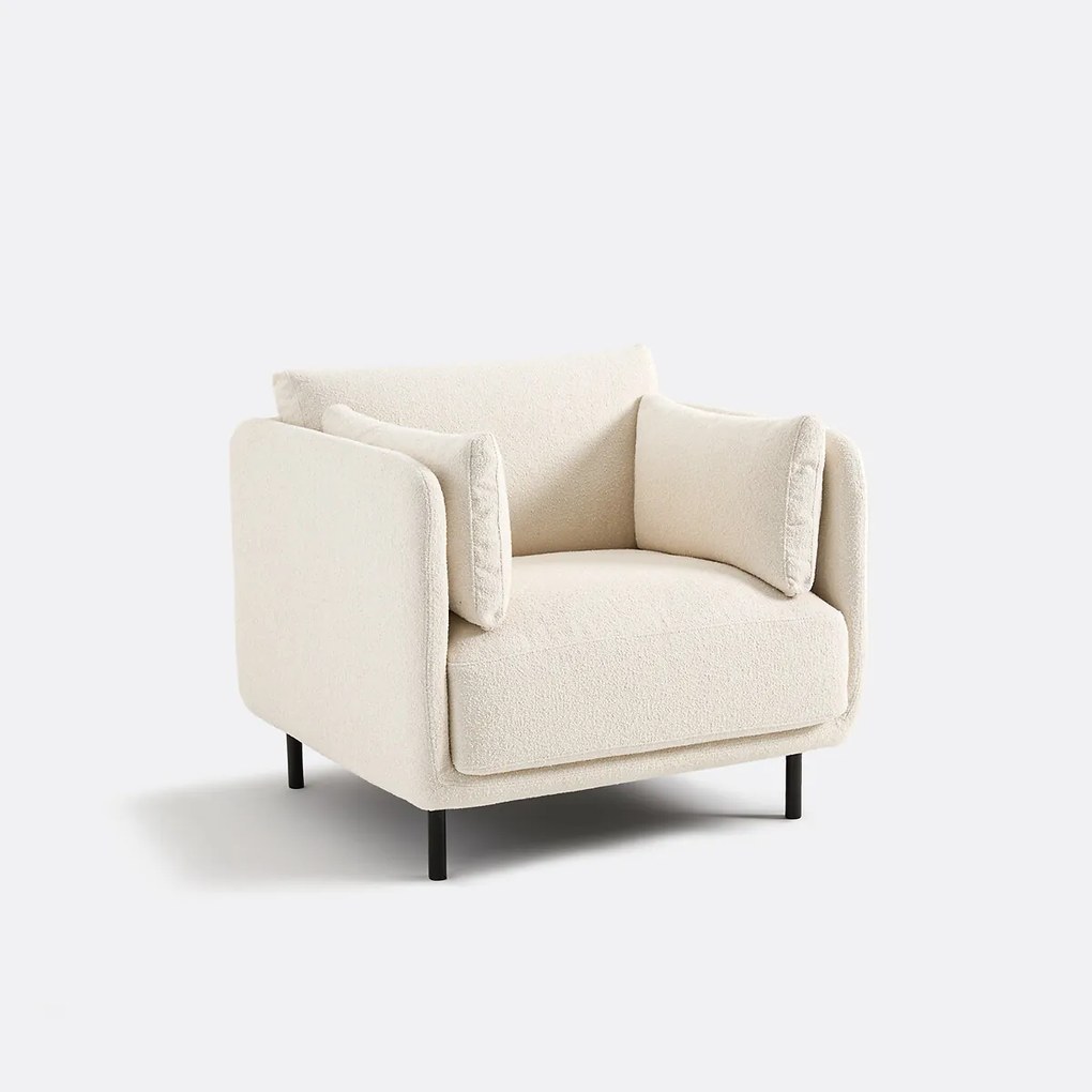 Fauteuil, fijne bouclé stof, VICTOR