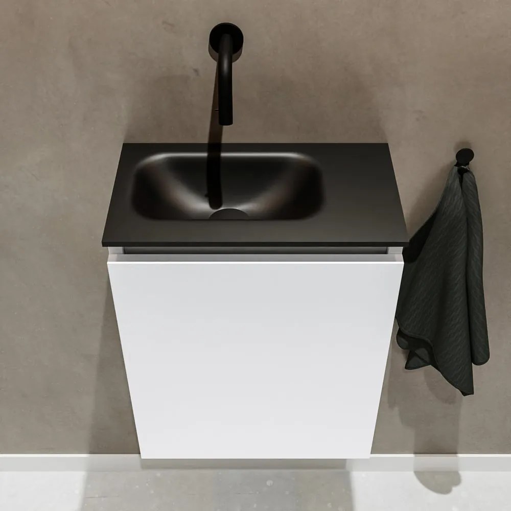 Mondiaz Ture 40cm toiletmeubel talc met wastafel urban links geen kraangat