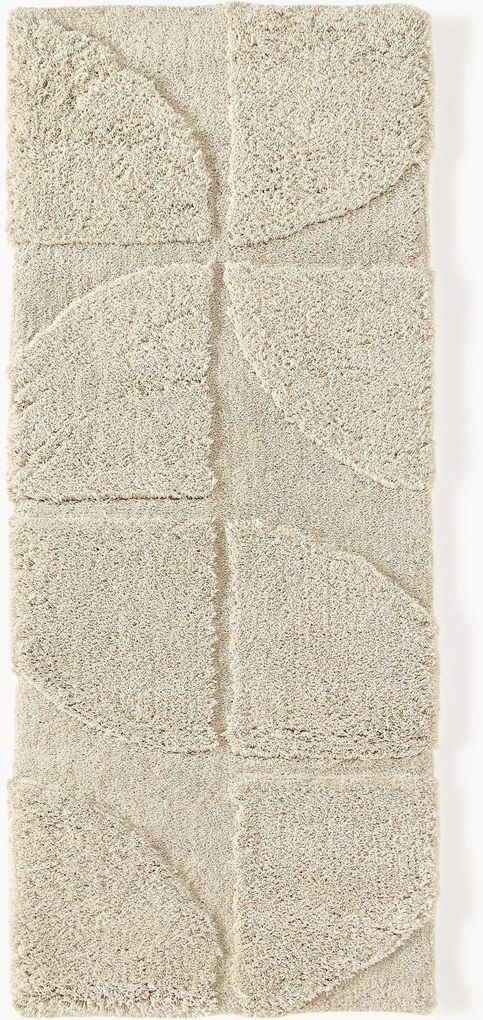 Pluizige hoogpolige loper Jade met verhoogde hoog-laag structuur