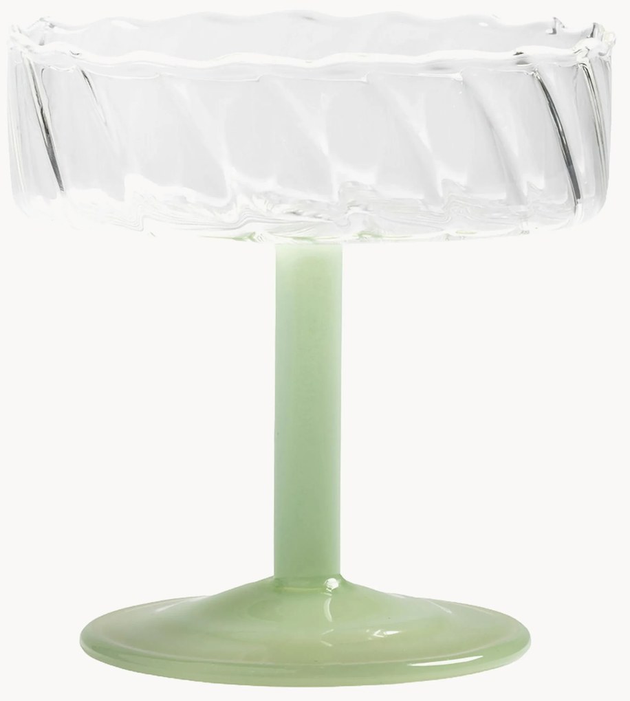 Handgemaakte champagneglazen Twirl van borosilicaatglas, 2 stuks