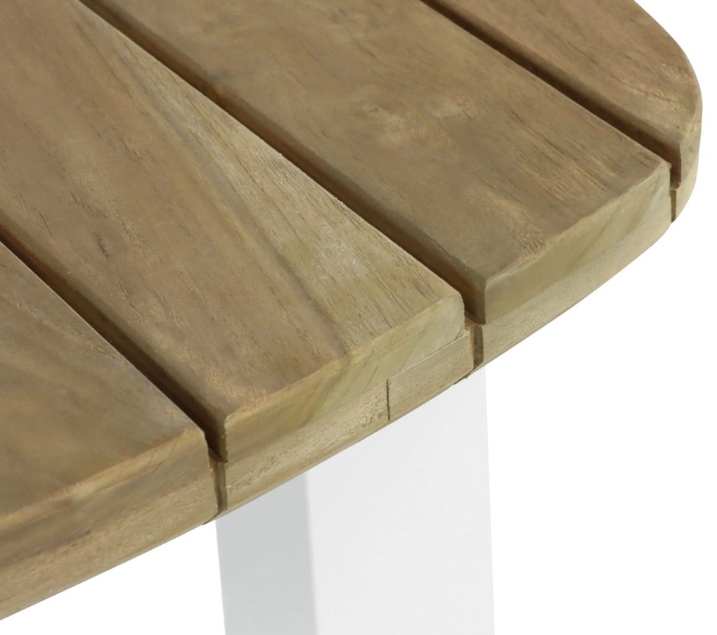 Dining Tuintafel rechthoekig 180 x 100 cm Aluminium/Teak Wit Falcon/Talai