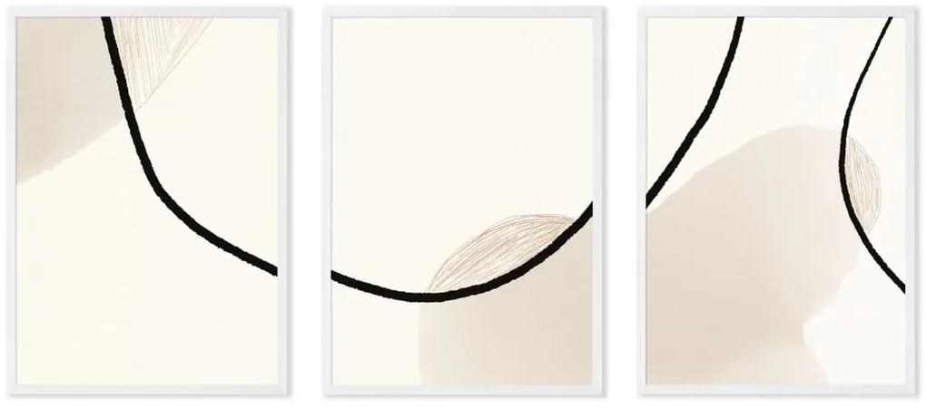 Romi Prints door Anna Johansson set van 3 ingelijste prints A3, rozetinten