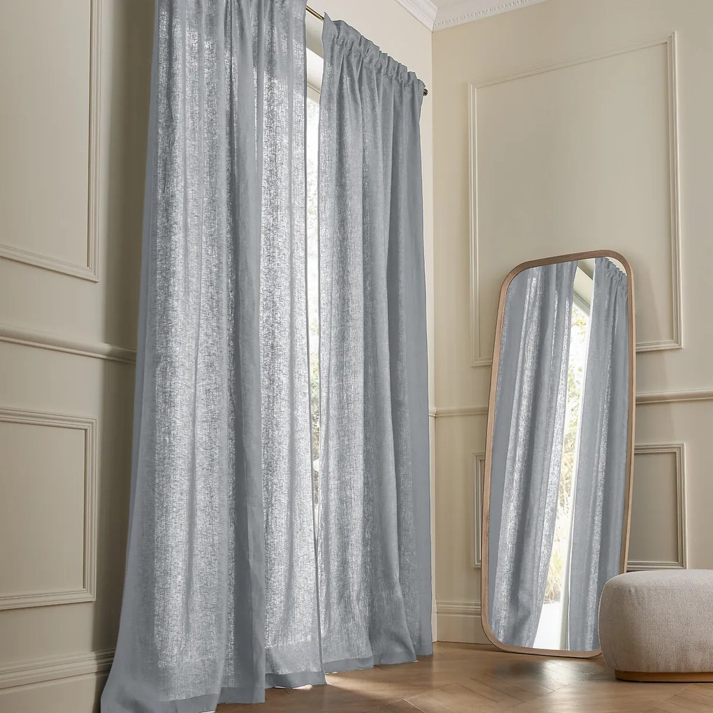 Gordijn van gewassen Linnen met ruflette-afwerking, Private