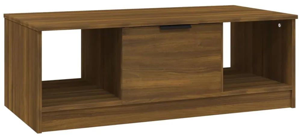 vidaXL Salontafel 102x50x36 cm bewerkt hout bruineikenkleurig