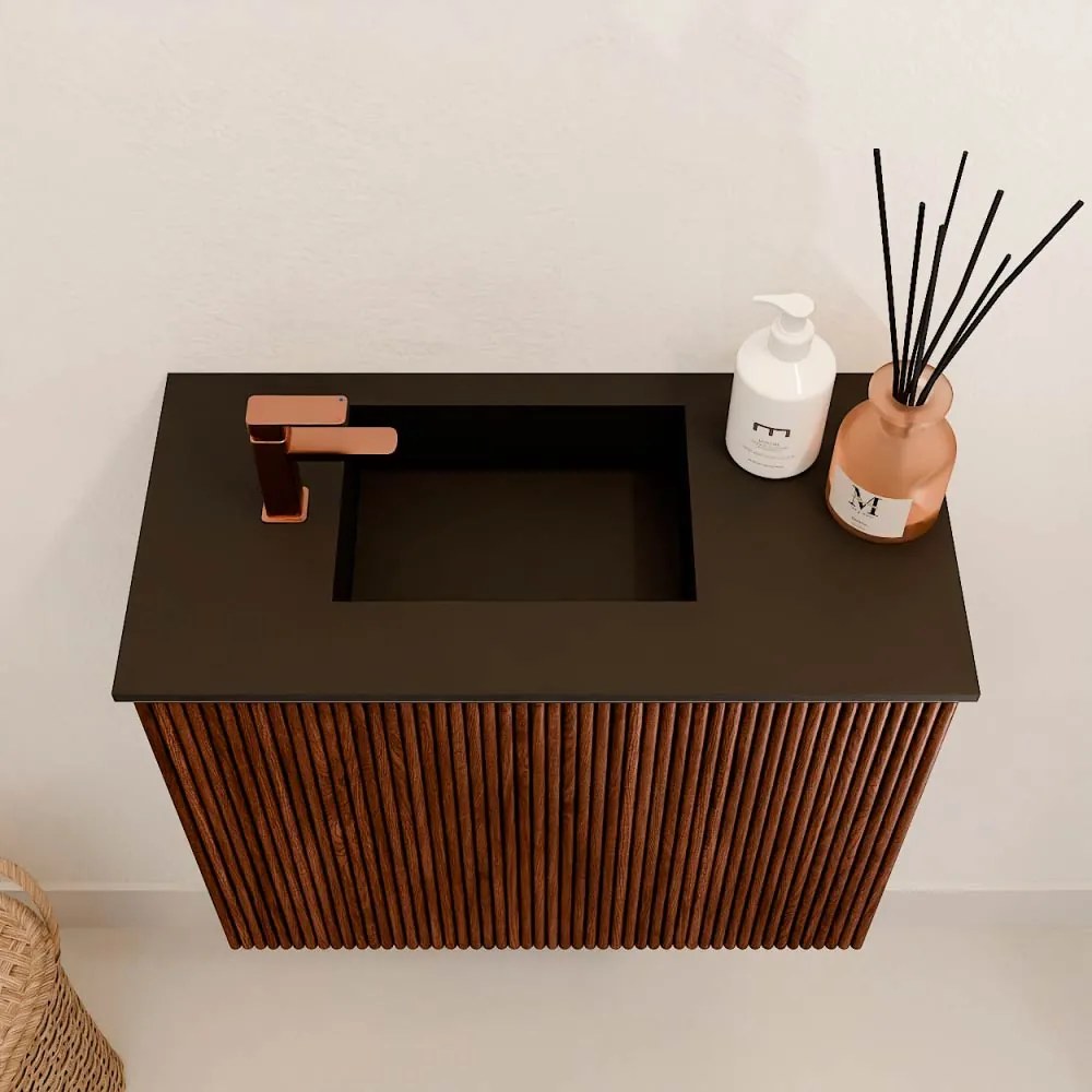 Mondiaz Joya 50cm toiletmeubel ruby met wastafel faye links 1 kraangat urban