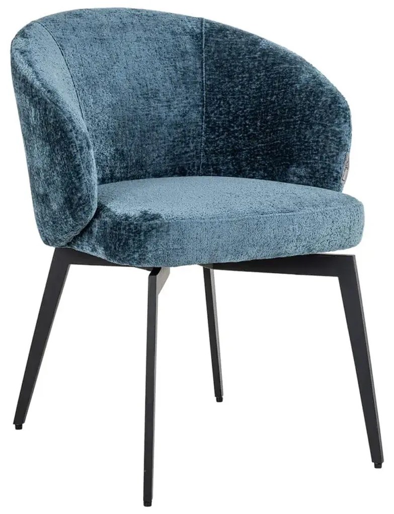 Richmond Interiors Amphara Eetkamerstoel Hotel Chique Stijl Blauw Chenille