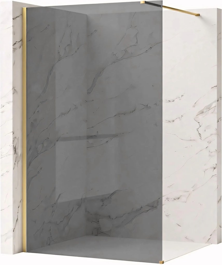 Walk-in douchewand Rea Flexi Grey / Brush Gold 80