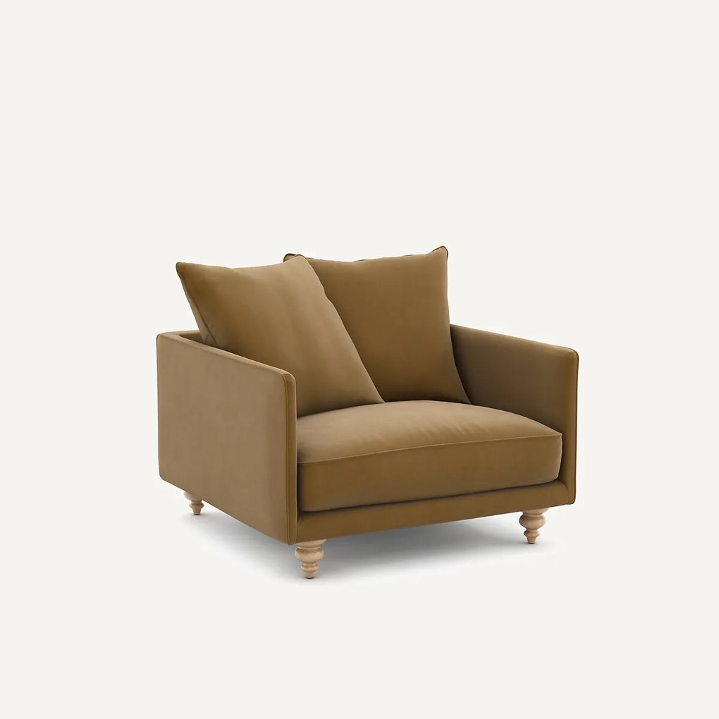 Linnen fluwelen fauteuil, LAZARE