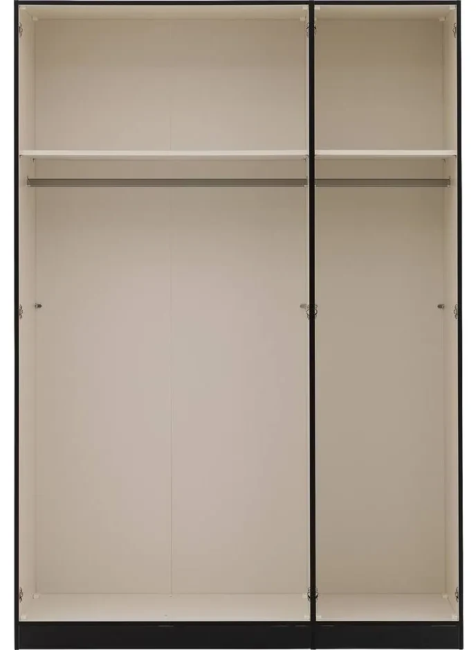 Goossens Kledingkast Easy Storage Ddk, Kledingkast 153 cm breed, 220 cm hoog, 2x glas draaideur en 1x spiegel draaideur midden