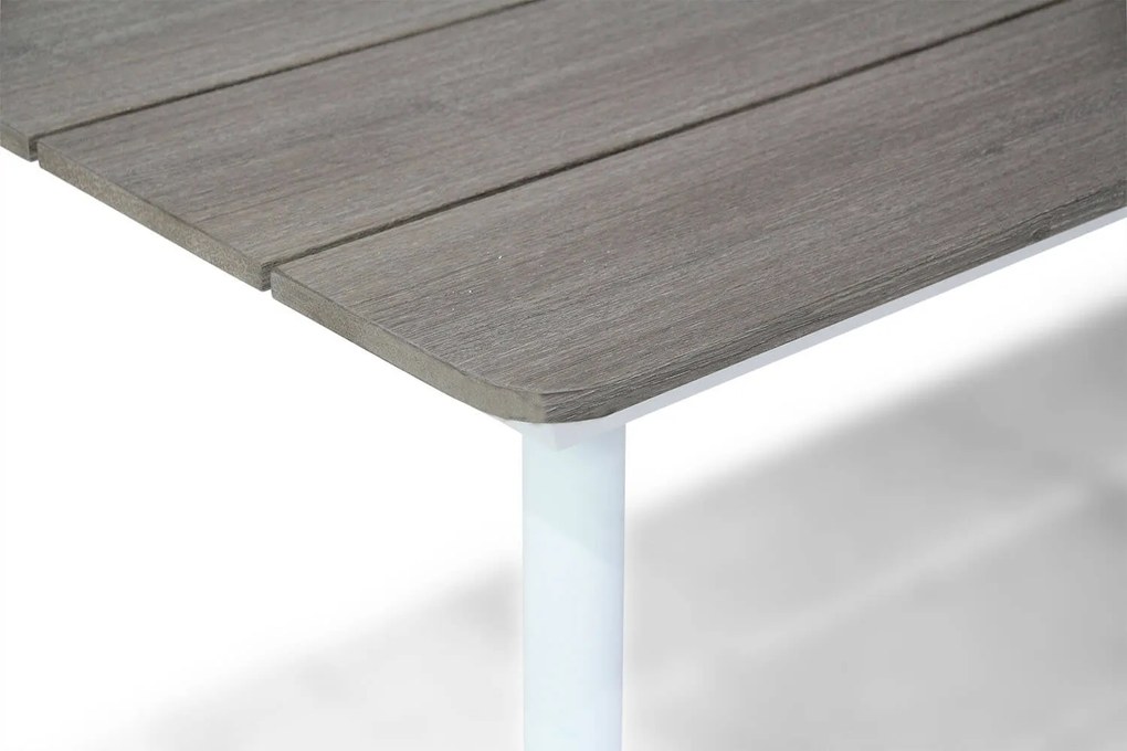 Dining Tuintafel rechthoekig 240 x 92 cm Aluminium/polywood Wit Yala