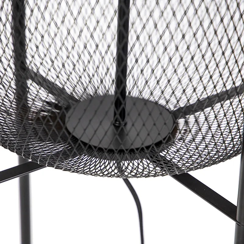 Moderne vloerlamp zwart 135cm - Bliss Mesh