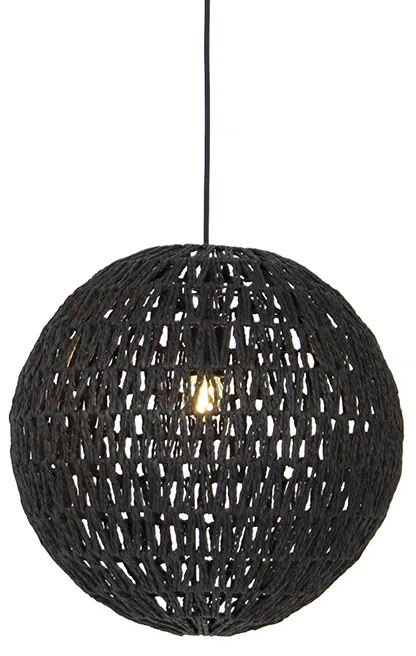Retro hanglamp zwart 40 cm - Lina Ball Retro E27 Draadlamp bol / globe / rond Binnenverlichting Lamp