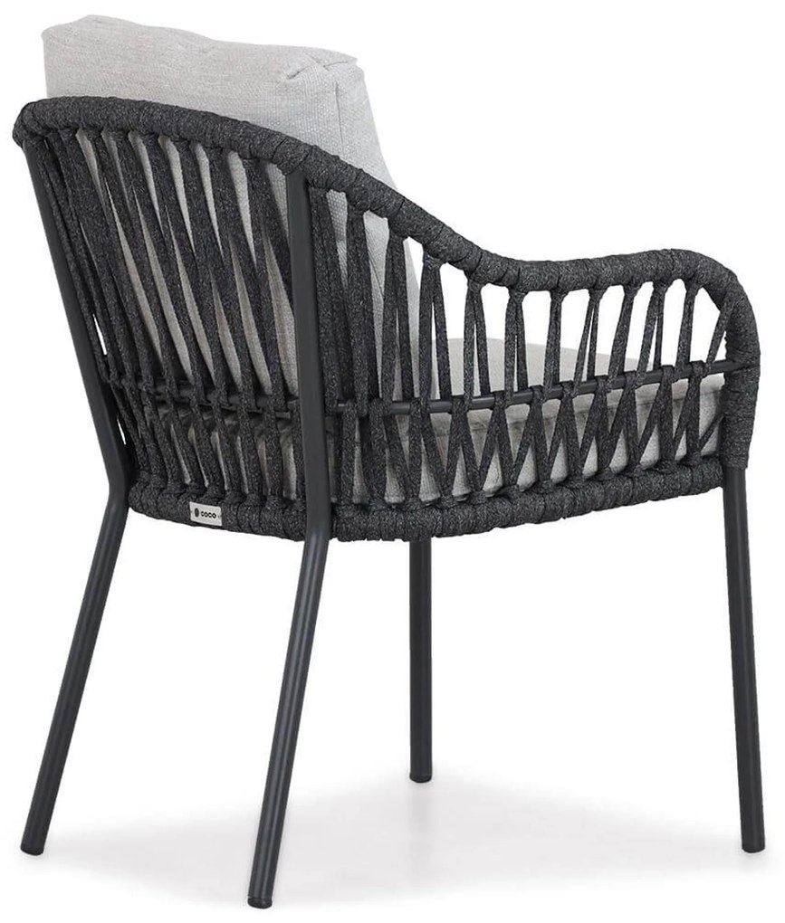 Tuinset Ronde Tuintafel 2 personen 70 cm Aluminium/rope Grijs Coco Puerto/Como