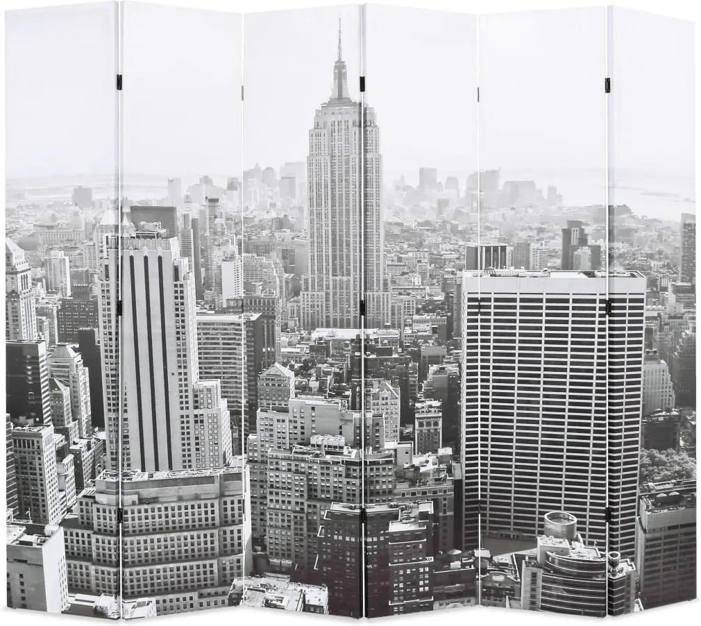 Kamerscherm New York bij daglicht 228x170 cm zwart en wit