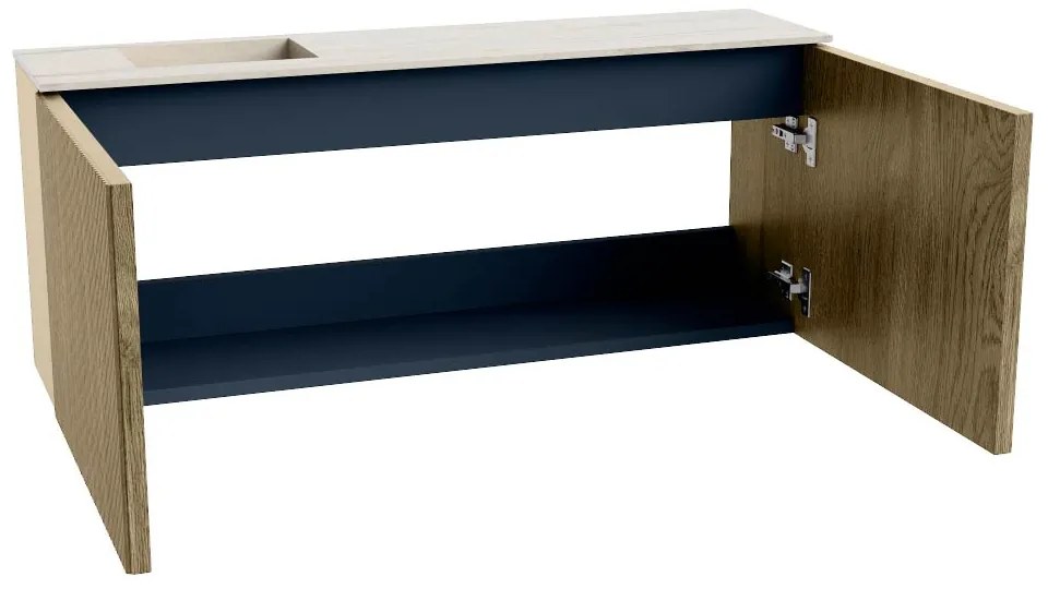 Mondiaz Joya DLux 100cm toiletmeubel dusk met wastafel faye links zonder kraangat meli