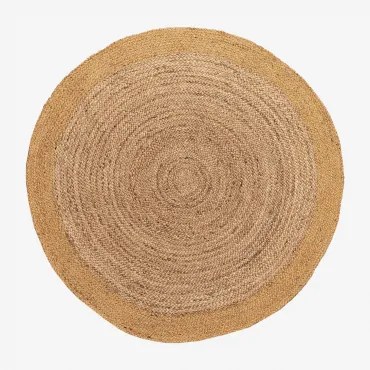 Rond Natuurlijk Jute Vloerkleed Dagna Colors Mosterd & 120 Cm - Sklum