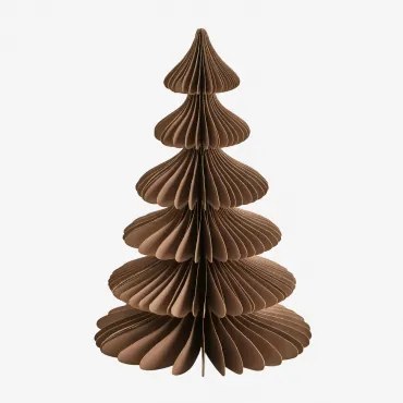 Navira Papieren Kerstboom ↑30 Cm & Karamelbruin Met Gouden Rand - Sklum