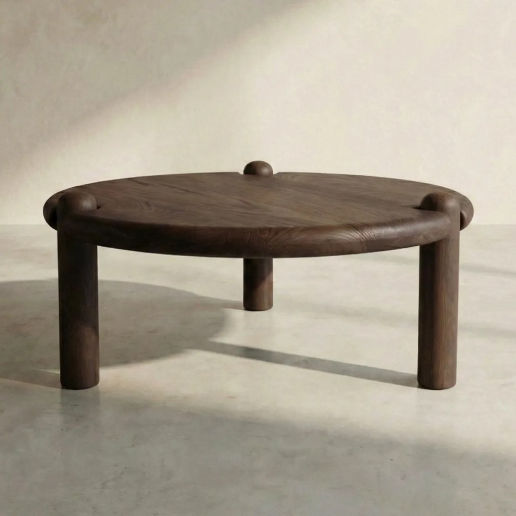 Ronde Design Salontafel Hout 80 Cm - 80 X 80cm.