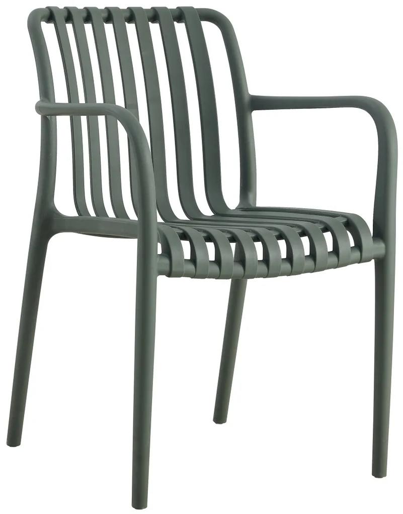 JULIAN olijfkleurig - moderne stoel voor keuken, tuin, café (stapelbaar)
