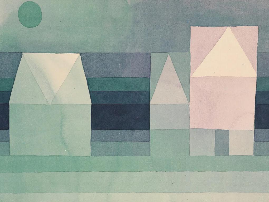Kunstdruk Three Houses - Paul Klee, (40 x 30 cm)