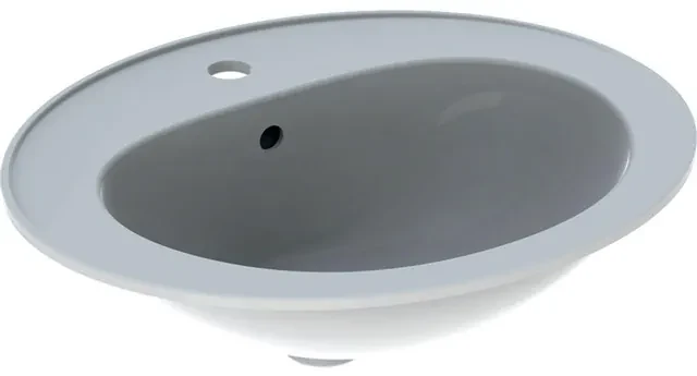 Geberit Bastia Wastafel - inbouw - 56x47.5cm - overloop - kraangat midden - keramiek wit 00160000000