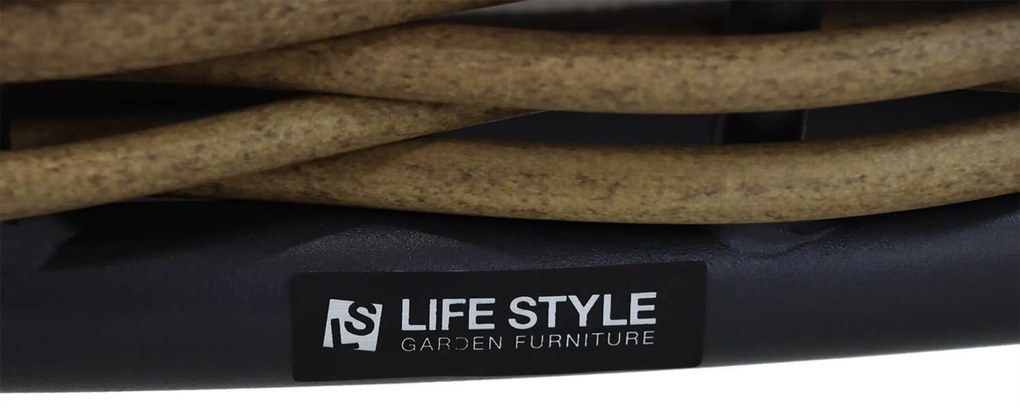 Tuinset 4 personen 200 cm Aluminium/wicker Grijs Lifestyle Garden Furniture Nice/Brookline