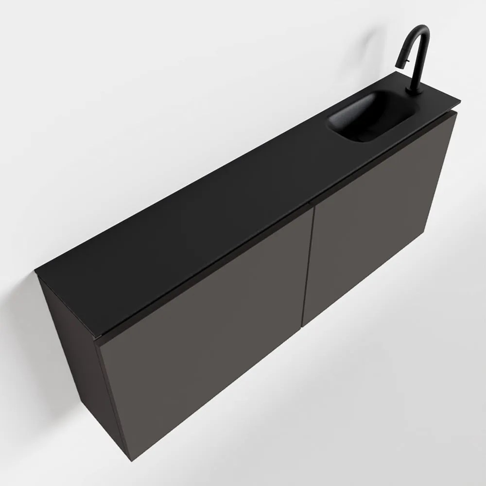 Mondiaz Ture 120cm toiletmeubel dark grey met wastafel urban rechts 1 kraangat