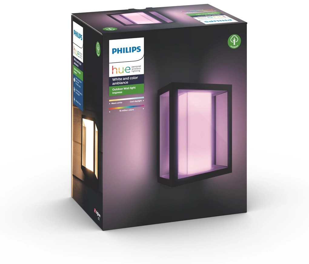 Philips Hue Impress Outdoor Wandlamp Zwart